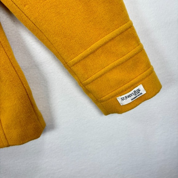 St. Johns Bay Pea Coat Womens SZ L Deep Yellow Classic Double Breasted Buttons - Picture 3 of 10